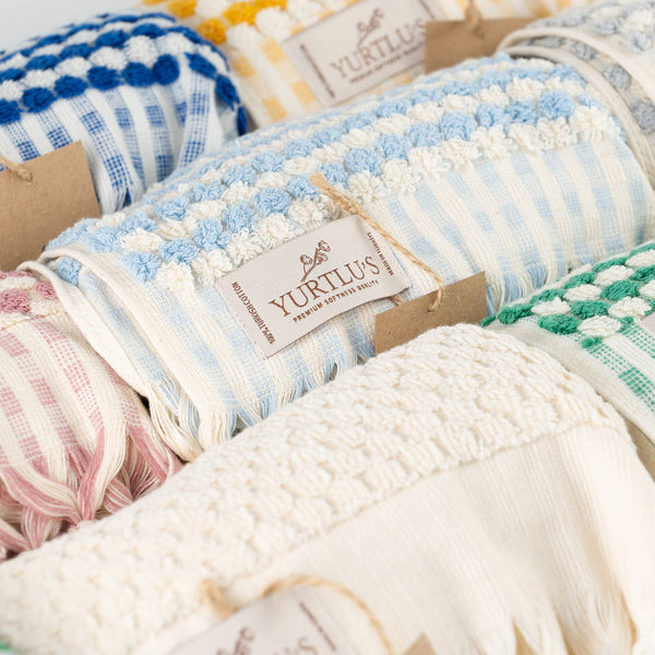 Soft + Thick Kitchen Hand Towel - Blue/White