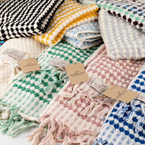 Soft + Thick Kitchen Hand Towel - Blue/White