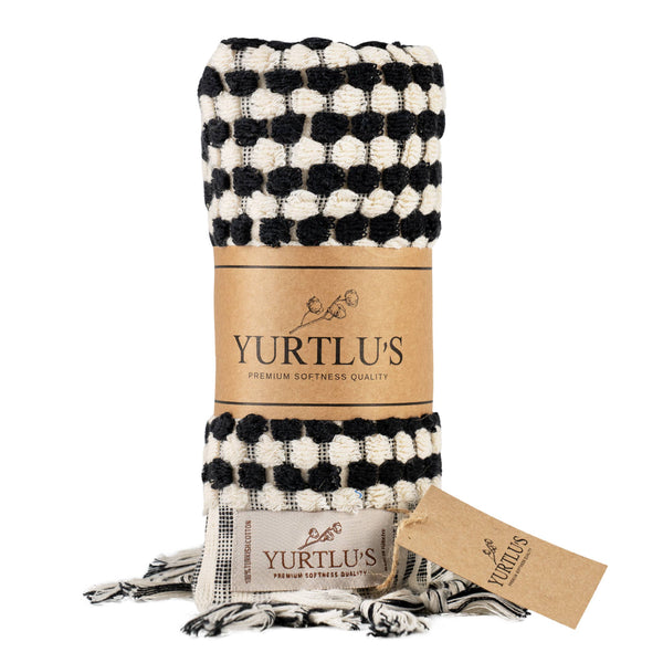 Soft + Thick Kitchen Hand Towel - Black/White