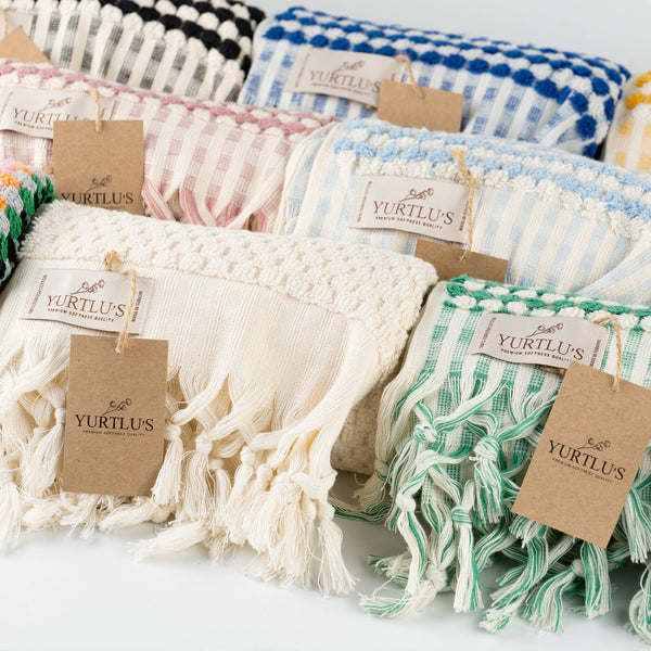 Soft + Thick Kitchen Hand Towel - Blue/White