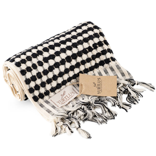 Soft + Thick Kitchen Hand Towel - Black/White