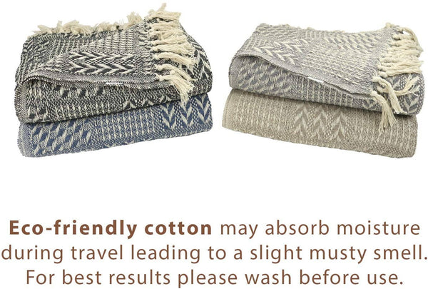 Patterned Cotton Throw Blanket