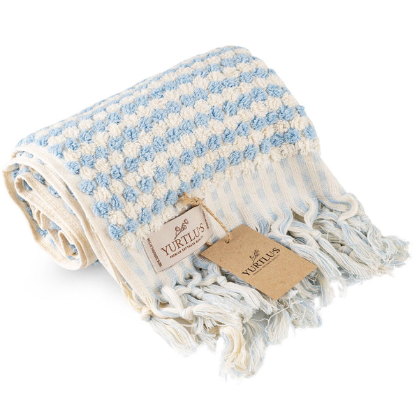 Soft + Thick Kitchen Hand Towel - Blue/White