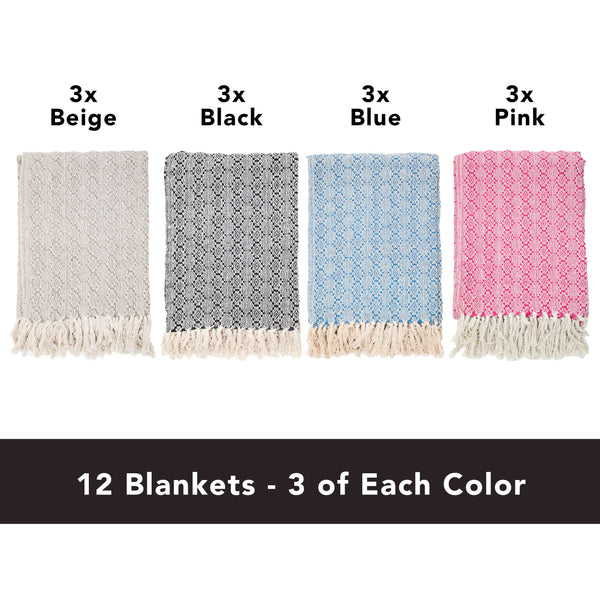 Patterned Cotton Throw Blanket