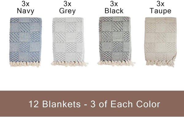 Patterned Cotton Throw Blanket