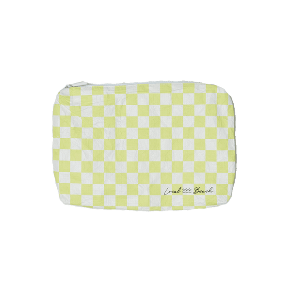 Water Resistant Tyvek Pouch - Yellow Checker