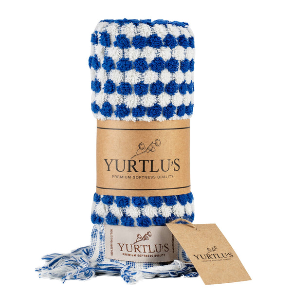 Soft + Thick Kitchen Hand Towel - Blue/White